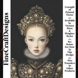 Papel De Seda Reina Princesa Mujer Ficticia Chic BG5 Decoupage