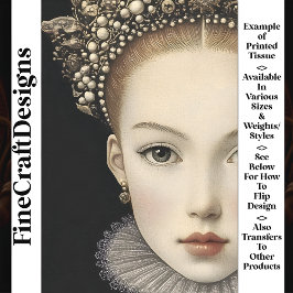 Papel De Seda Reina Princesa Mujer Ficticia Chic BG7 Decoupage