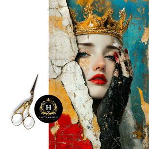 Papel De Seda Reina resiliente abstracta desenlace artístico