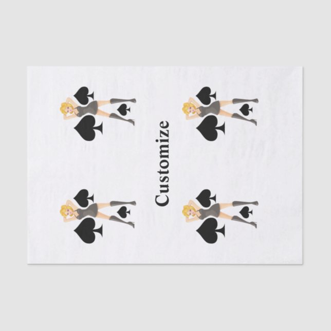 Papel De Seda Reina rubia de espadas negras (Anverso)