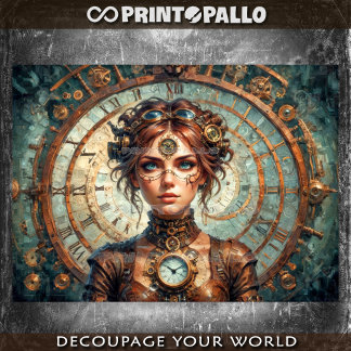 Papel De Seda Reina Steampunk del Tiempo y Relojes
