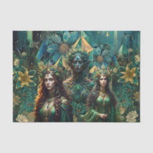 Papel De Seda Reinas de Esmeralda de Fantasía del Bosque Decoupa