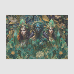 Papel De Seda Reinas Esmeralda de Fantasía del Bosque Decoupage
