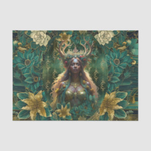 Papel De Seda Reinas Esmeraldas de Fantasía del Bosque Decoupage