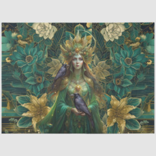 Papel De Seda Reinas Esmeraldas de Fantasía del Bosque Decoupage