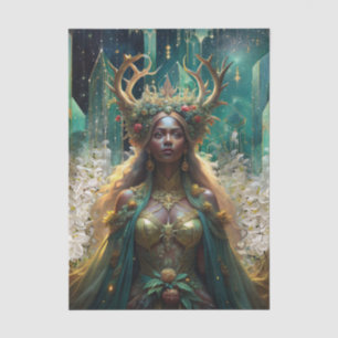 Papel De Seda Reinas Esmeraldas de Fantasía del Bosque Decoupage