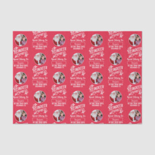 Papel De Seda Reindeer Express de Santa Photo Navidades Red