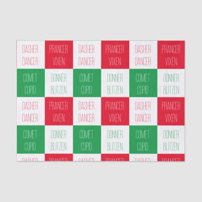 Papel De Seda REINDEER NAMES Tejido (Anverso)