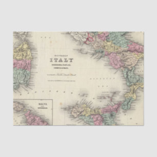 Papel De Seda Reino meridional de Italia de Nápoles