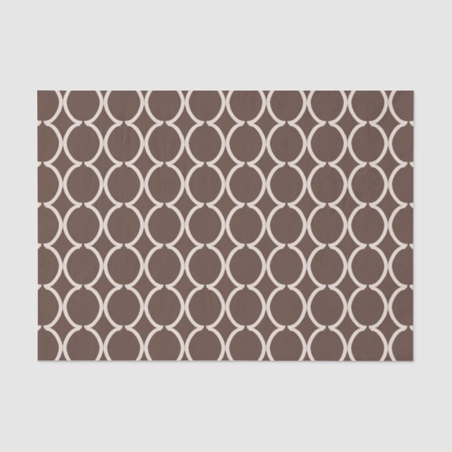 Papel De Seda Rejilla geométrica Ogee Chocolate Marrón (Anverso)