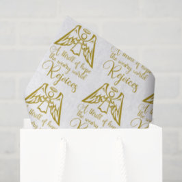 Papel De Seda Rejoice Angel Elegant Gold Religious Christmas