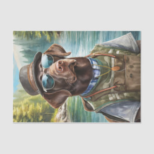 Papel De Seda Relájate y sal fuera, pescador de Labrador de choc