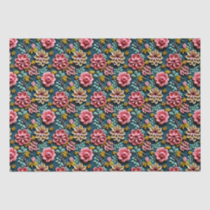 Papel De Seda Relieve Floral 