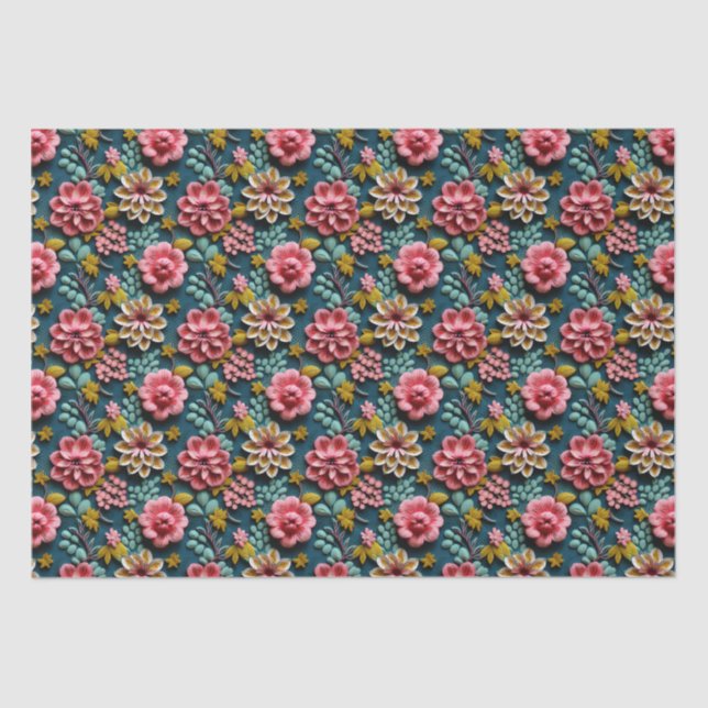 Papel De Seda Relieve Floral  (Anverso)