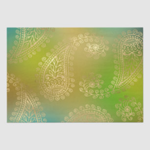 Papel De Seda Relieve metalizado dorado árabe