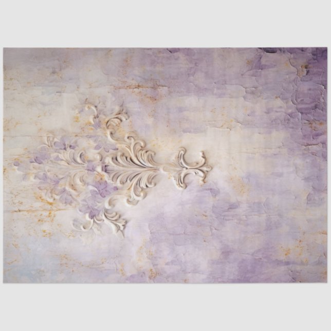 Papel De Seda Relieve metalizado dorado de pared de grunce viole (Anverso)