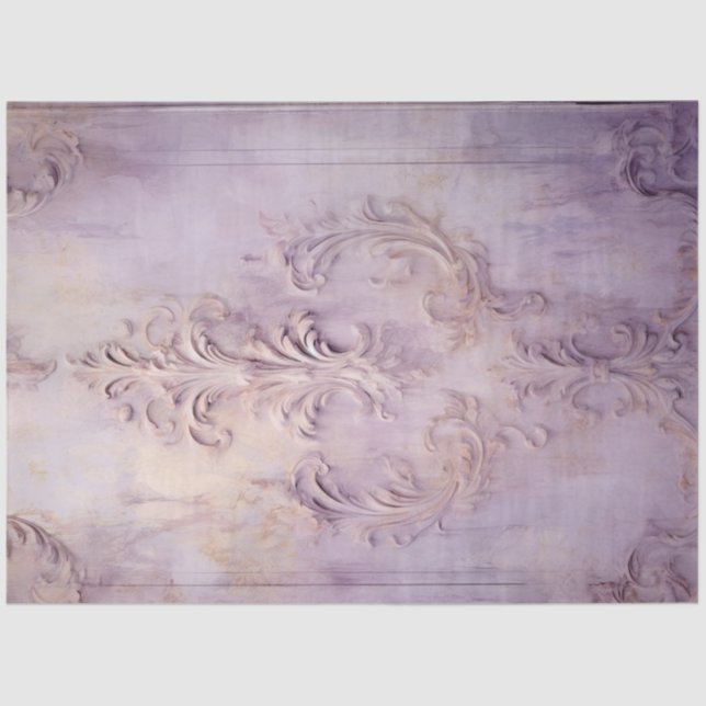 Papel De Seda Relieve metalizado dorado de pared de grunce viole (Anverso)