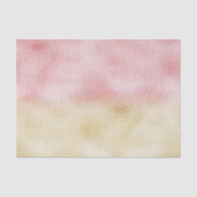 Papel De Seda Relieve metalizado Ombre Rosa y Oro (Anverso)