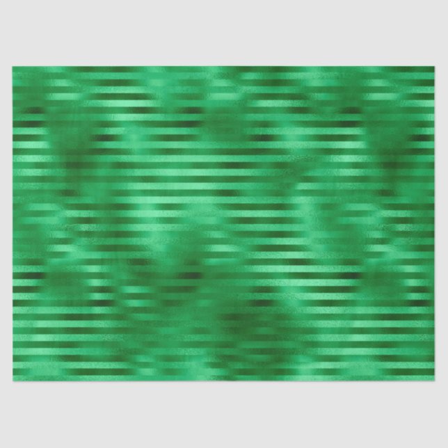 Papel De Seda Relieve metalizado rayado verde (Anverso)