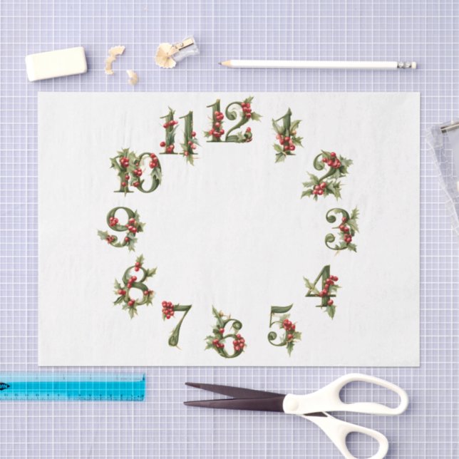 Papel De Seda Reloj alegre holly (Artesanía)