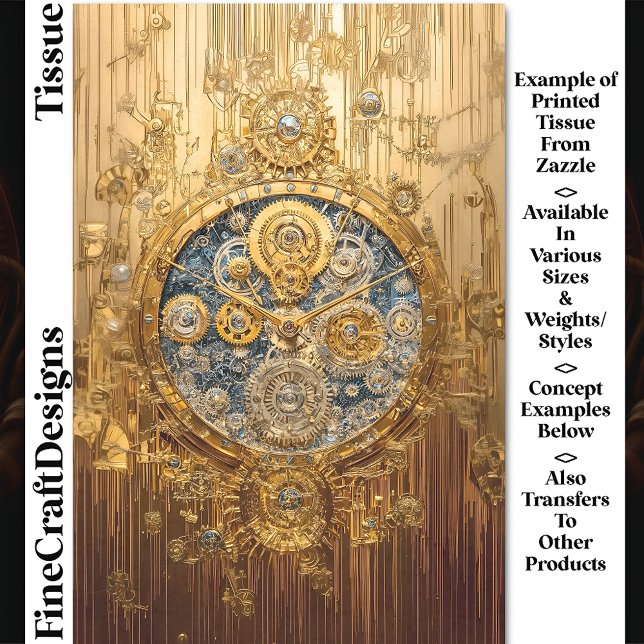 Papel De Seda Reloj azul dorado, perchas de engranaje para perro (Subido por el creador)