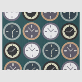 Papel De Seda Reloj de Patrón de Tiempo Colorido Cumpleaños del 