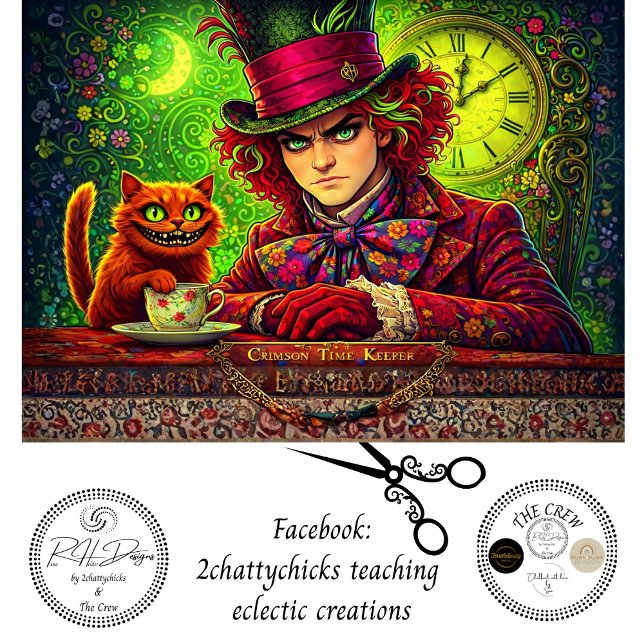 Papel De Seda Reloj Descollado Gato Sonriente Fiesta del Té (Subido por el creador)
