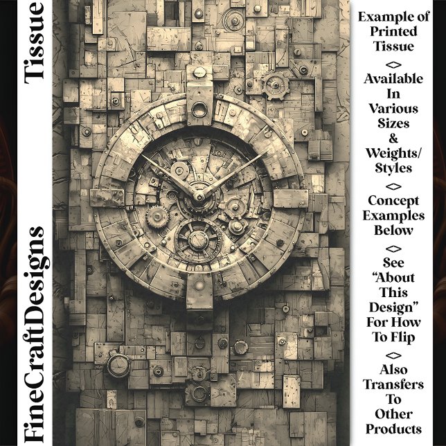 Papel De Seda Reloj industrial Sepia Steampunk CZ1S Decoupage (Subido por el creador)