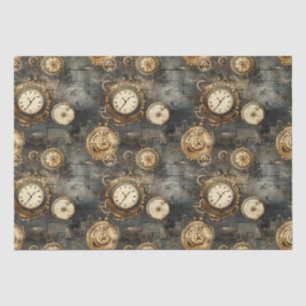 Papel De Seda Relojería antigua de vapor Bronce Negro