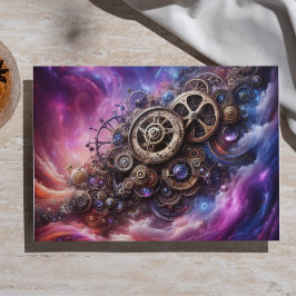 Papel De Seda Relojería Industrial Steampunk Púrpura y Rosa