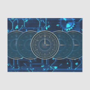 Papel De Seda Relojes Engranajes Máquina del Tiempo Steampunk