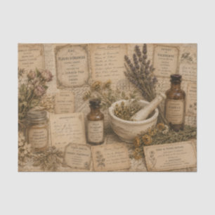 Papel De Seda Remedio Herbal Antiguo Vintage Receta Antigua