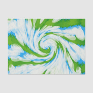 Papel De Seda Remolino azulverde maravilloso del teñido anudado
