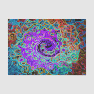 Papel De Seda Remolino Líquido Abstracto Retro Groovy Color Púrp