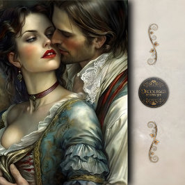 Papel De Seda Renaissance Lovers Passionate Kiss Decoupage