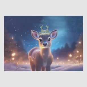 Papel De Seda Reno bebé con el saludo de Feliz Navidad