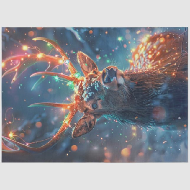 Papel De Seda Reno caprichoso con luces (Anverso)