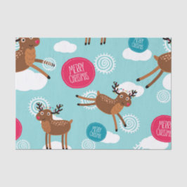 Papel De Seda Reno del vuelo que desea a todo el Felices Navidad