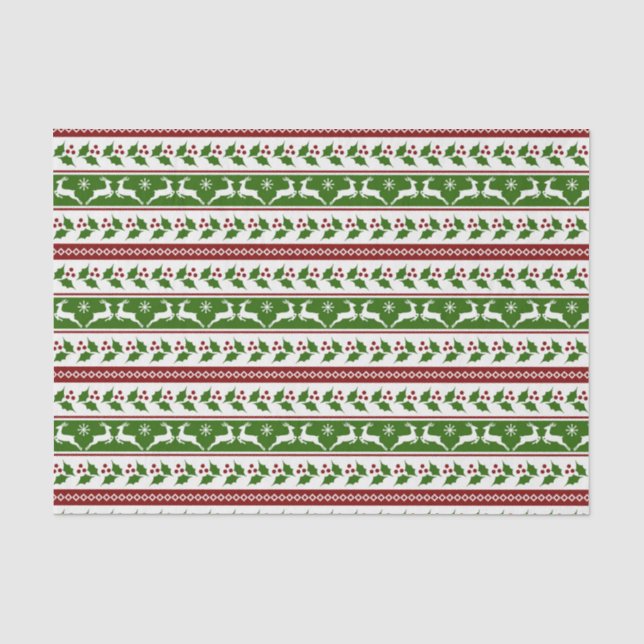 Papel De Seda Reno Escandinavo De Navidad (Anverso)