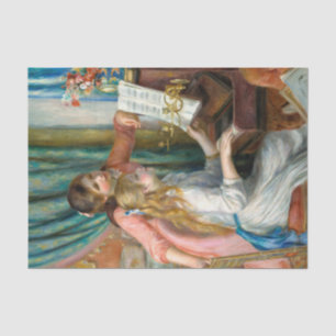 Papel De Seda Renoir Dos Niñas en el Piano Imprimir Música Arte