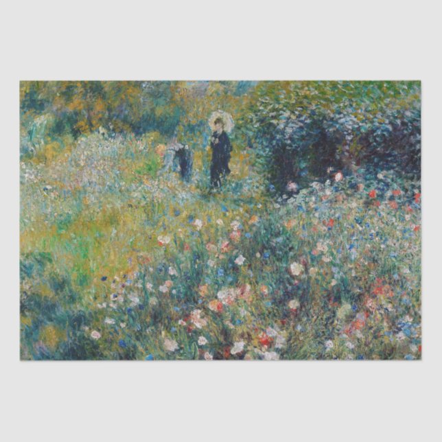 Papel De Seda Renoir - Mujer con sombrilla en un jardín (Anverso)