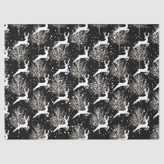 Papel De Seda Renos de Woodland - Negro (Anverso)