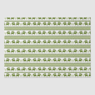 Papel De Seda Renos nórdicos y copos de nieve