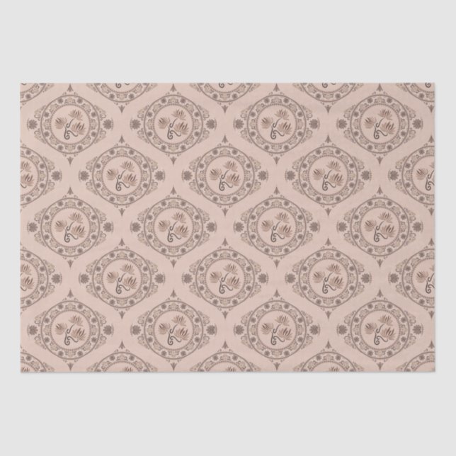 Papel De Seda Renovación de Mocha Rococo Lotus Mandala Mid Mod O (Anverso)