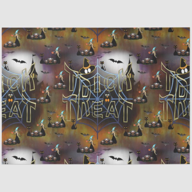 Papel De Seda Repetición de araña gótica (Anverso)