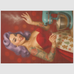 Papel De Seda Repostería Retro de Navidad Pin-Up Fiesta