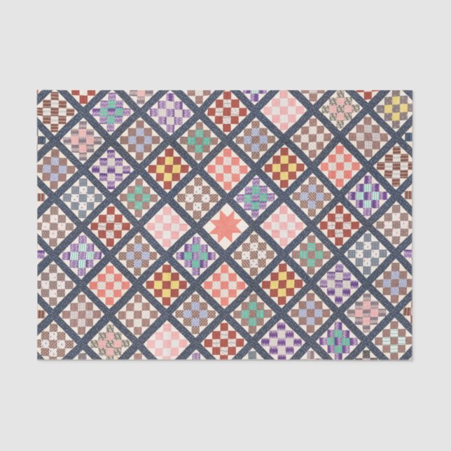 Papel De Seda Reproducción de un tejido ventilado de 1886 (Anverso)