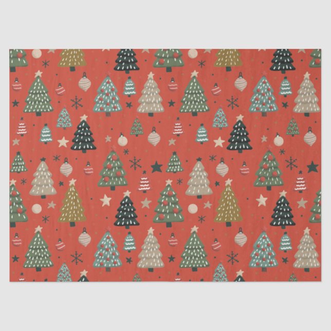 Papel De Seda Resonancias Navideñas-Rojo (Anverso)