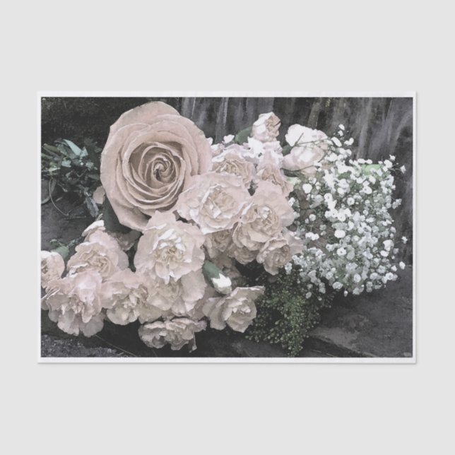 Papel De Seda Respiración del bebé de los claveles de los rosas (Anverso)