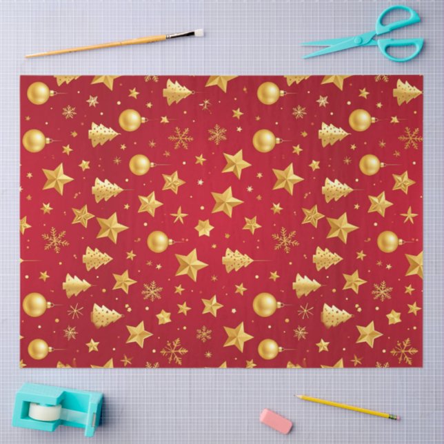Papel De Seda Resplandeciendo en la Noche de Navidad (Artesanía)